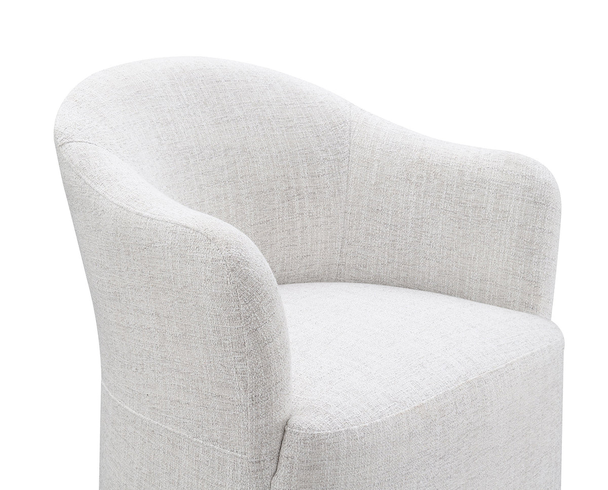 Sema Contemporary Barrel-Back Upholstered Dining Arm Chair with Casters – view 19