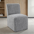 Tona Upholstered Dining Side Chairs with Casters (Set of 2) - Pewter Gray