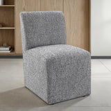 Tona Upholstered Dining Side Chairs with Casters (Set of 2) - Pewter Gray