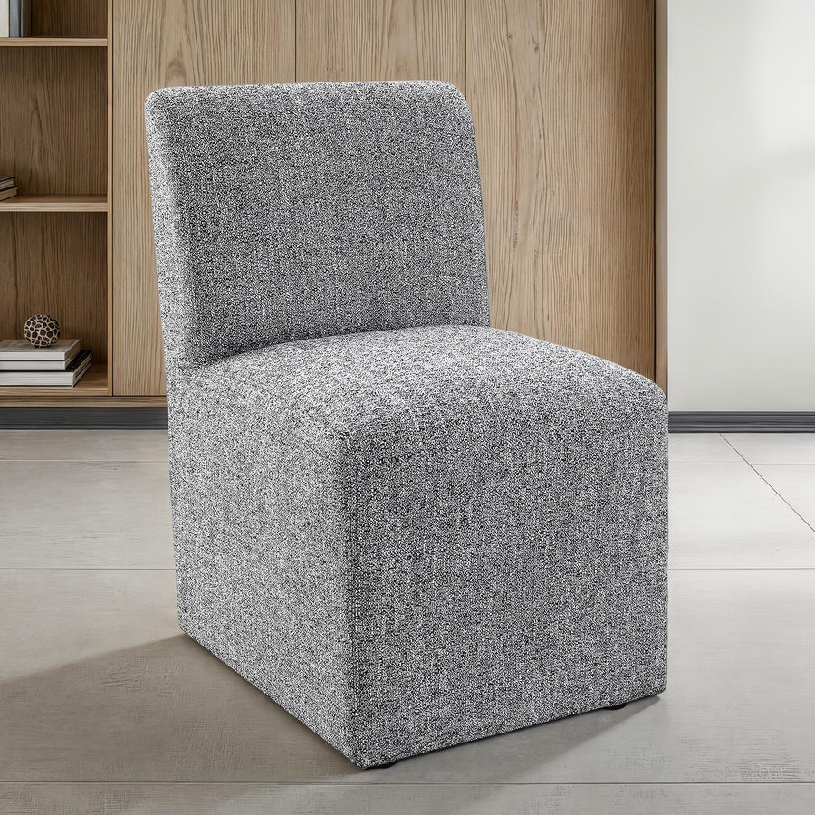 Tona Upholstered Dining Side Chairs with Casters (Set of 2) - OEKO-TEX Fabric