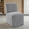 Tona Upholstered Dining Side Chairs with Casters (Set of 2) - Pewter Gray
