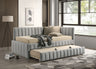 Nardi Channel-Tufted Twin Daybed with Trundle - Light Gray