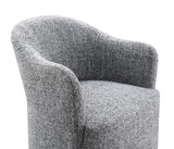 Sema Contemporary Barrel-Back Upholstered Dining Arm Chair with Casters – view 7