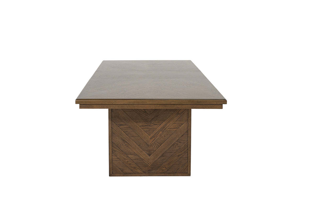 Casoria Rustic Extendable Trestle Dining Collection - Chevron Detail Table, Chairs & Sideboard