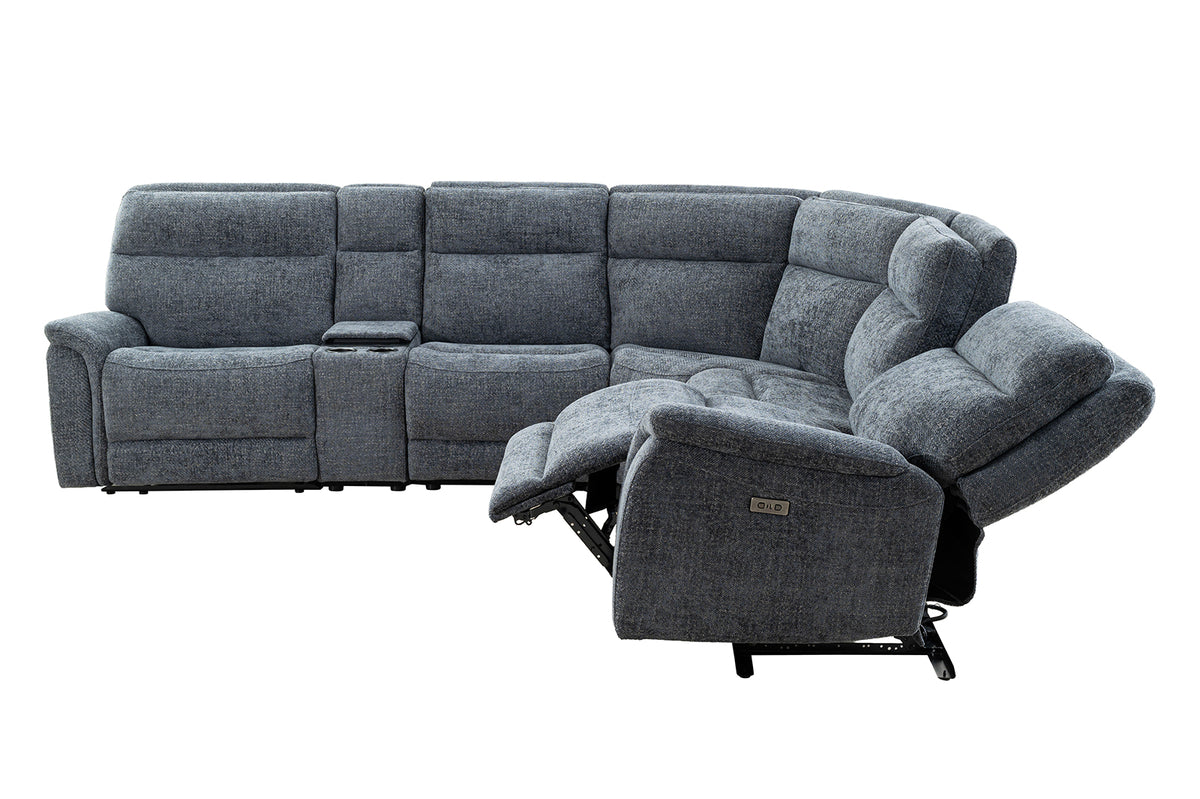 Mattheus Oversized Power Reclining Sectional - USB, Cup Holders & Cooler Console