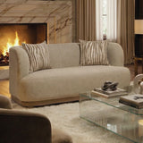 Sarabi Contemporary Sofa, Loveseat & Chair with Plinth Wood Base - Loveseat