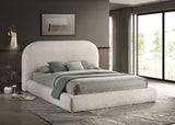 Whitnash Contemporary Round-Profile Upholstered Platform Bed - Queen