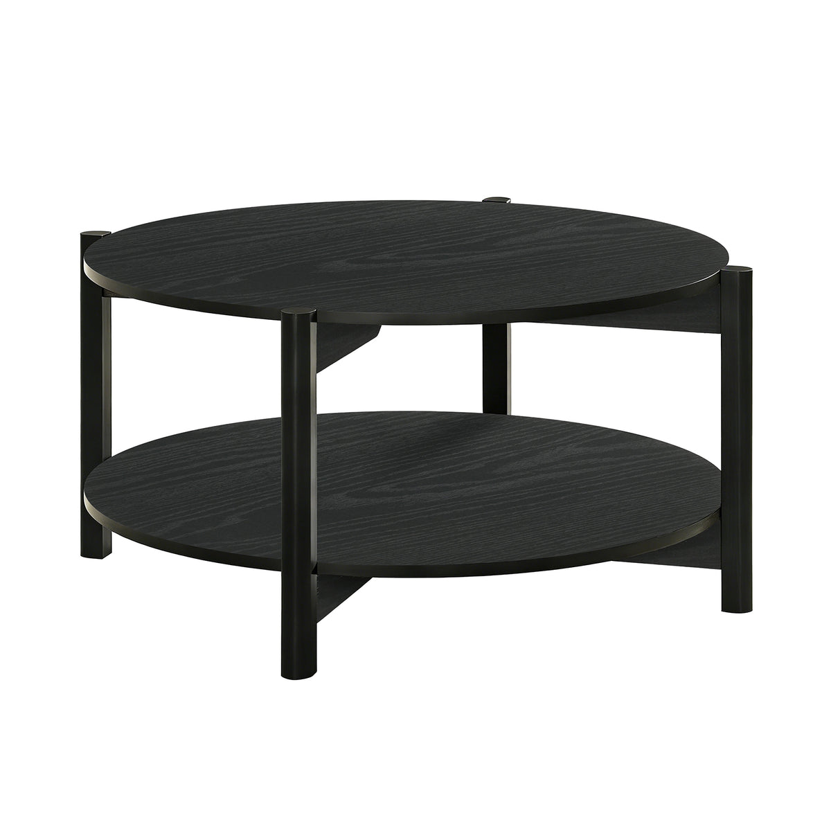 Hyde Transitional Coffee & End Tables - Round Coffee Table, Round End Table or Storage Coffee Table