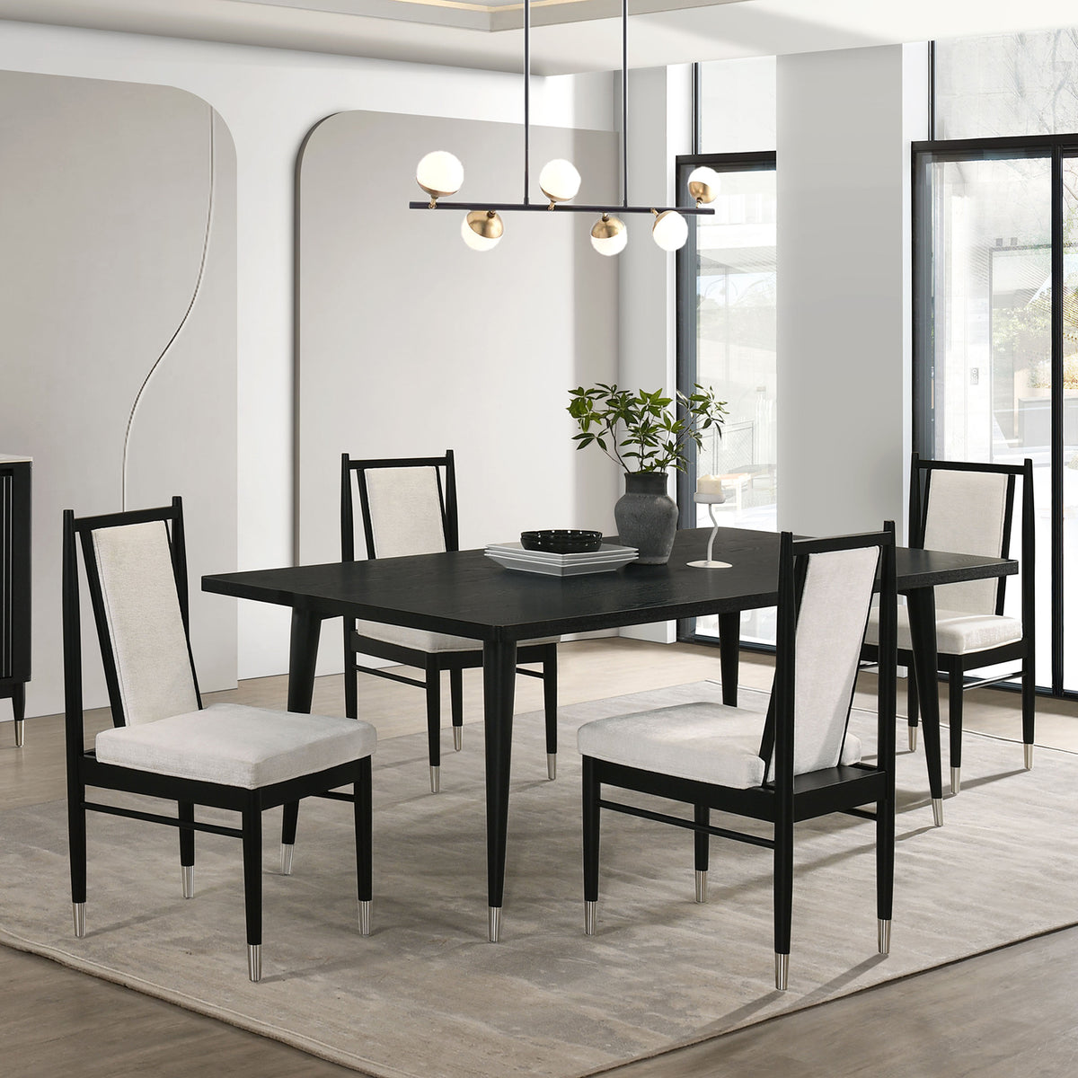 Margate 84" Dining Table & Chenille Chairs with Arrow Legs - Table Only