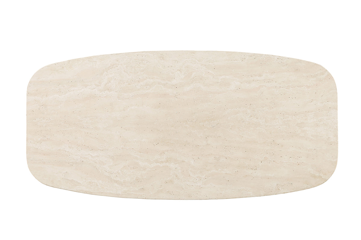 Florian Organic-Shape Travertine Coffee & End Table – view 6