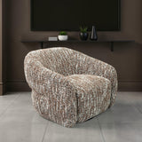 Pyrena 360-Degree Swivel Barrel Accent Chair - Brown