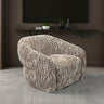 Pyrena 360-Degree Swivel Barrel Accent Chair - Brown