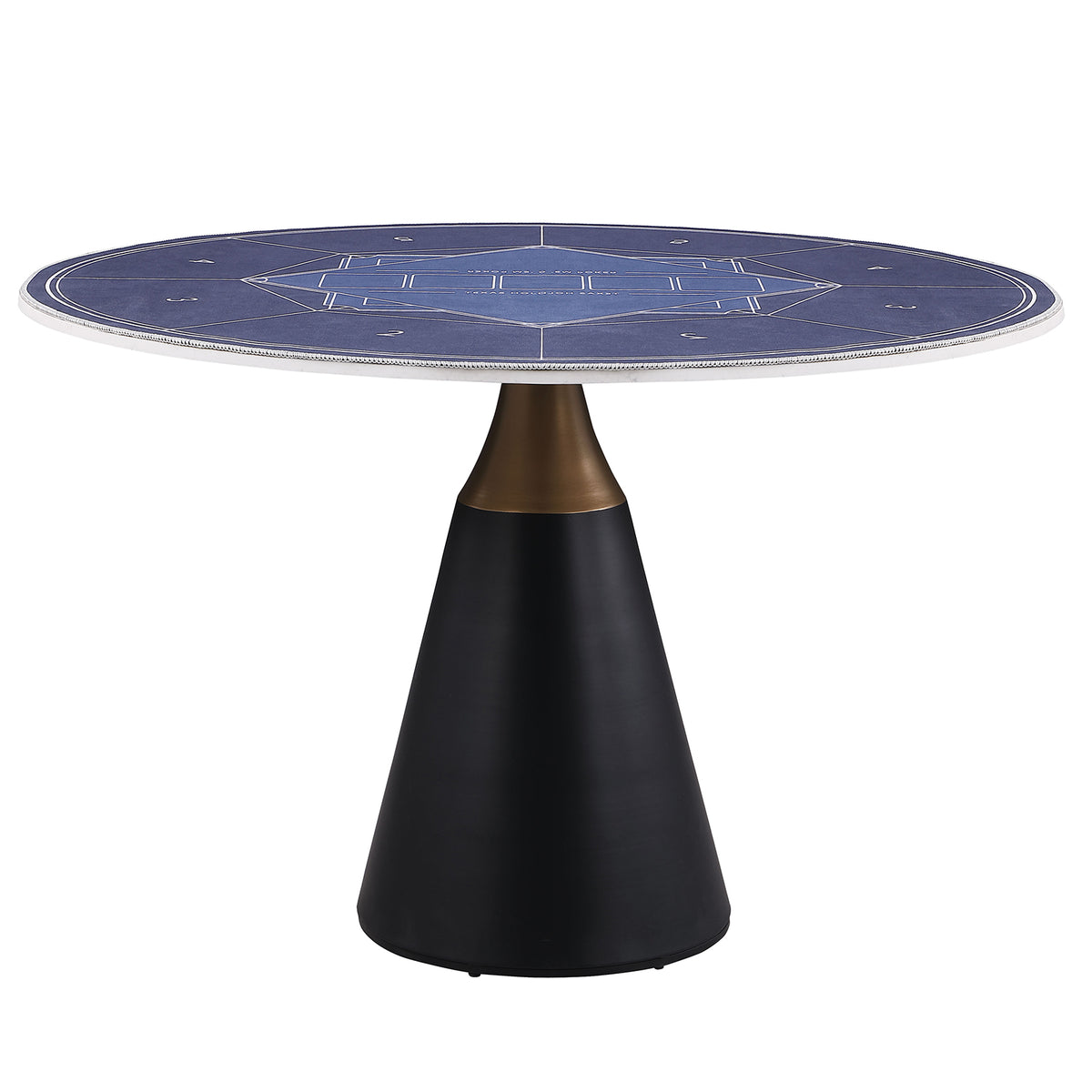 Hobro Round Stone-Top Game & Dining Table Set - Game Table Only