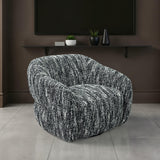 Pyrena 360-Degree Swivel Barrel Accent Chair - Black
