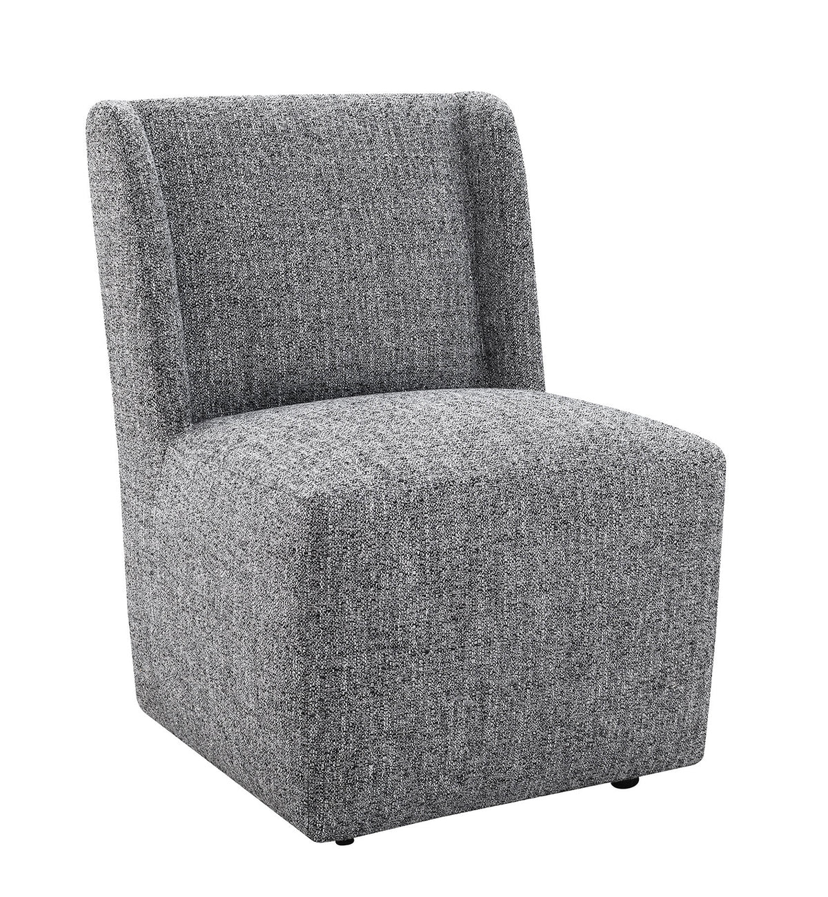 Fede Contemporary Wingback Upholstered Dining Chair with Casters – view 5