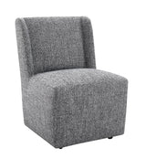 Fede Contemporary Wingback Upholstered Dining Chair with Casters – view 5
