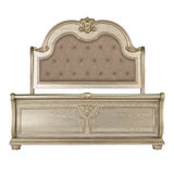 Fromberg Traditional Sleigh Bed & Bedroom Set with Marble Tops – Gold Champagne, view 7