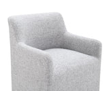 Fico Barrel-Back Upholstered Dining Arm Chair with Casters – view 10