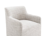 Fico Barrel-Back Upholstered Dining Arm Chair with Casters – view 14