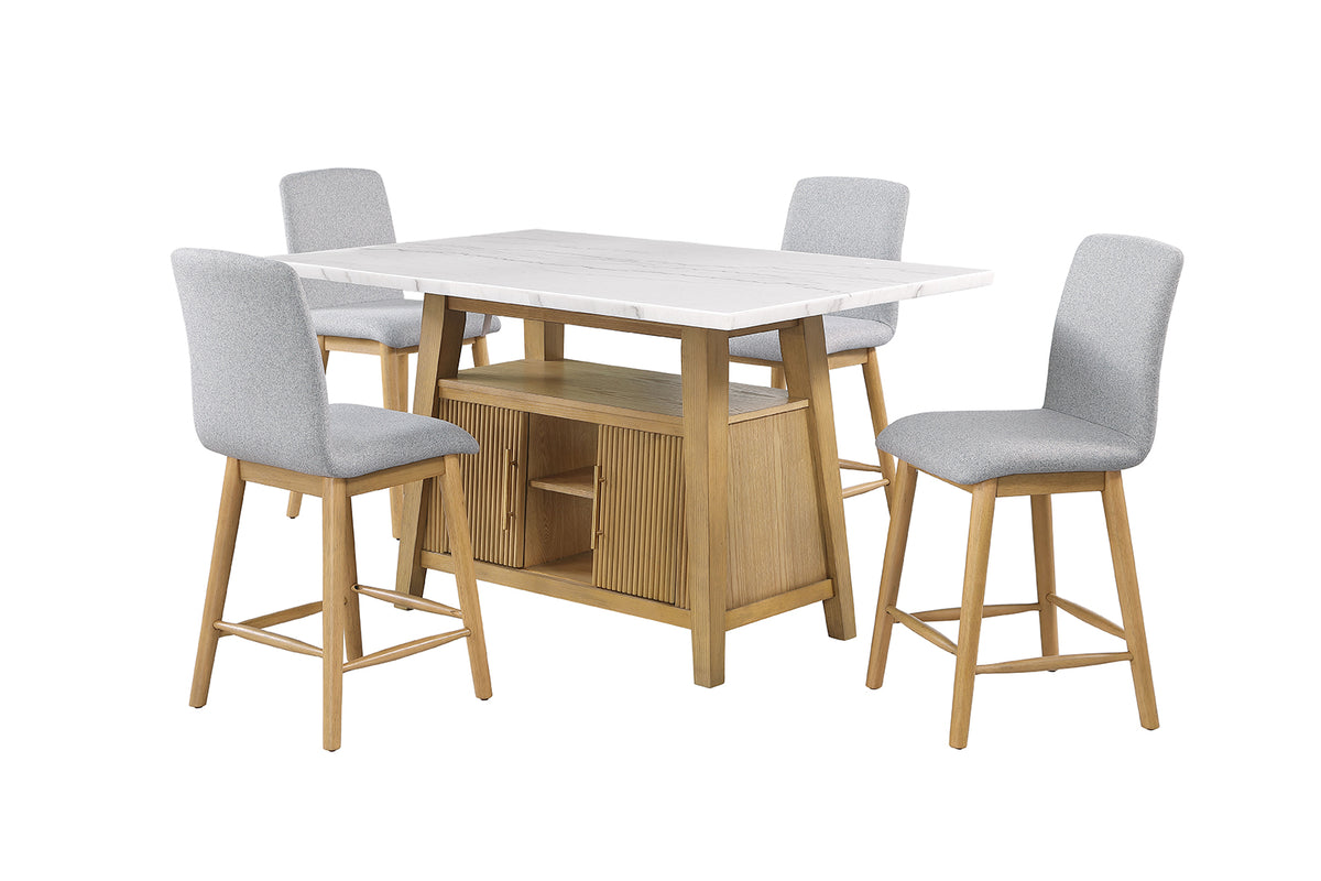 Tangier Genuine Marble Counter Height Dining Set – view 7