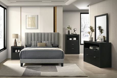 Altimari Channeled Headboard Bed & Bedroom Set - Queen Bed Only