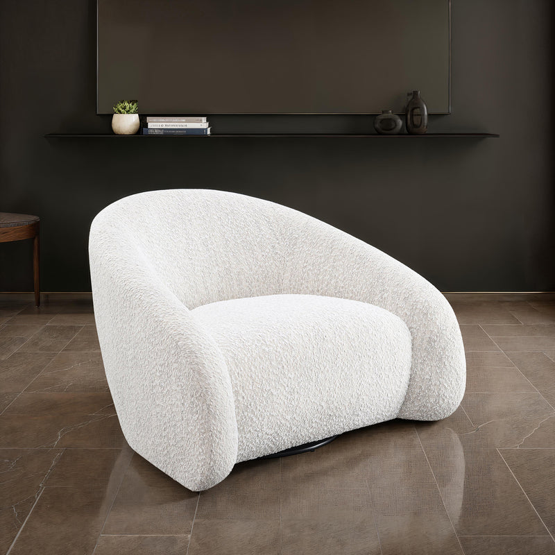 Kyria 360-Degree Swivel Accent Chair - Curved Wraparound Back, Contemporary Lounge Chair