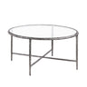 Talva Square Tempered Glass Coffee & End Table with Forged Steel Base - Coffee Table