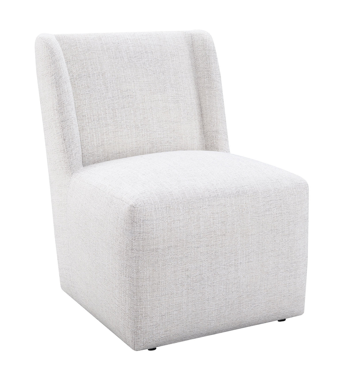 Fede Contemporary Wingback Upholstered Dining Chair with Casters – view 17