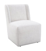 Fede Contemporary Wingback Upholstered Dining Chair with Casters – view 17