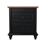 Hyde Traditional 3-Drawer Nightstand with Solid Wood Legs – view 8
