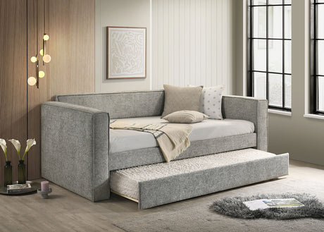 Walsall Upholstered Twin Daybed with Trundle - Slate Gray