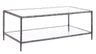 Helma Tempered Glass Coffee & End Table with Forged Metal Base - Coffee Table