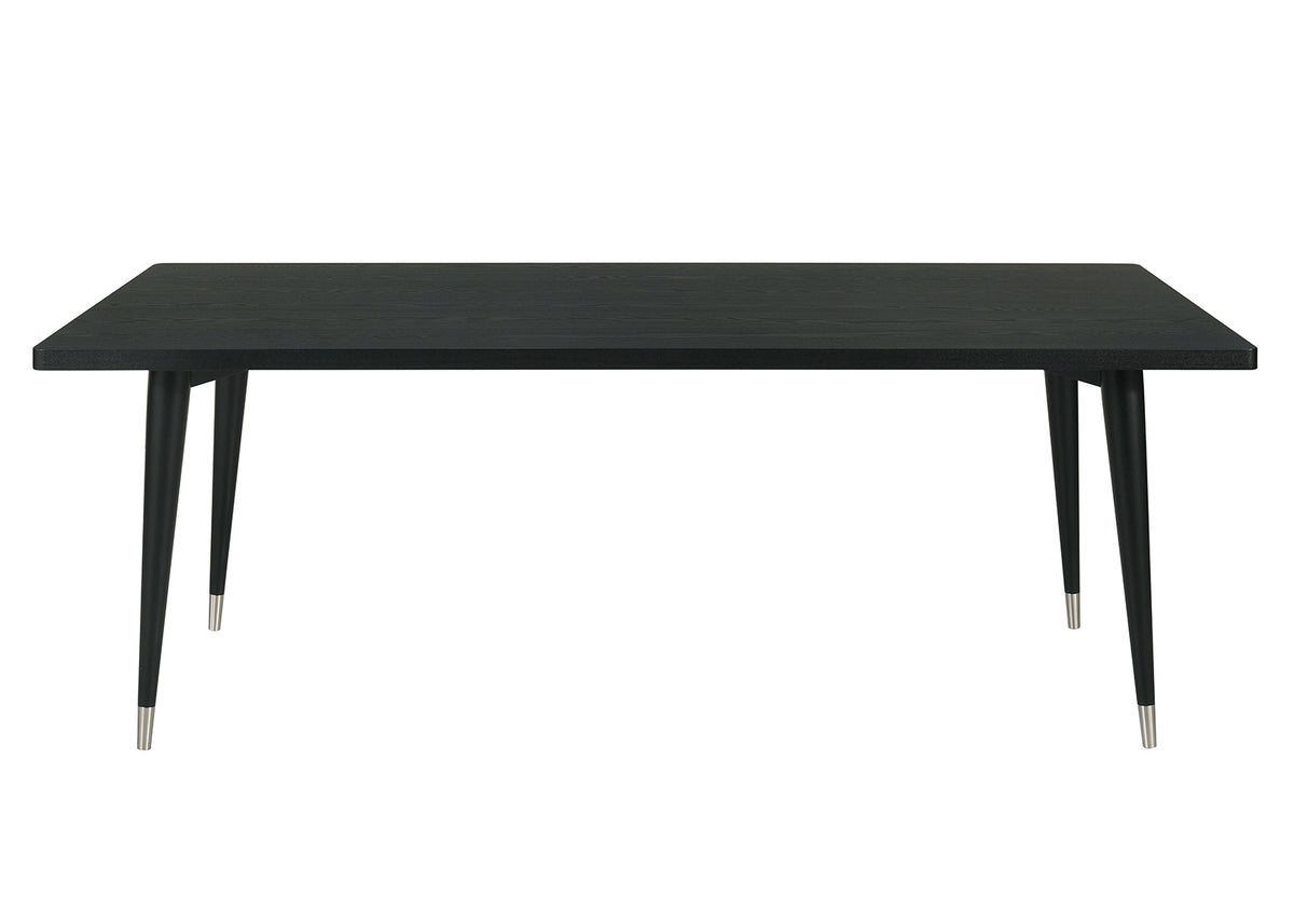 Margate 84" Dining Table & Chenille Chairs with Arrow Legs – Black, view 5