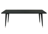Margate 84" Dining Table & Chenille Chairs with Arrow Legs – Black, view 5