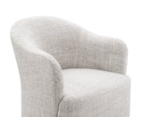 Sema Contemporary Barrel-Back Upholstered Dining Arm Chair with Casters – view 11