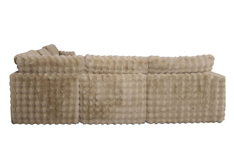 McKenna Modular L-Shaped Sectional with Faux Fur Contrast – view 6