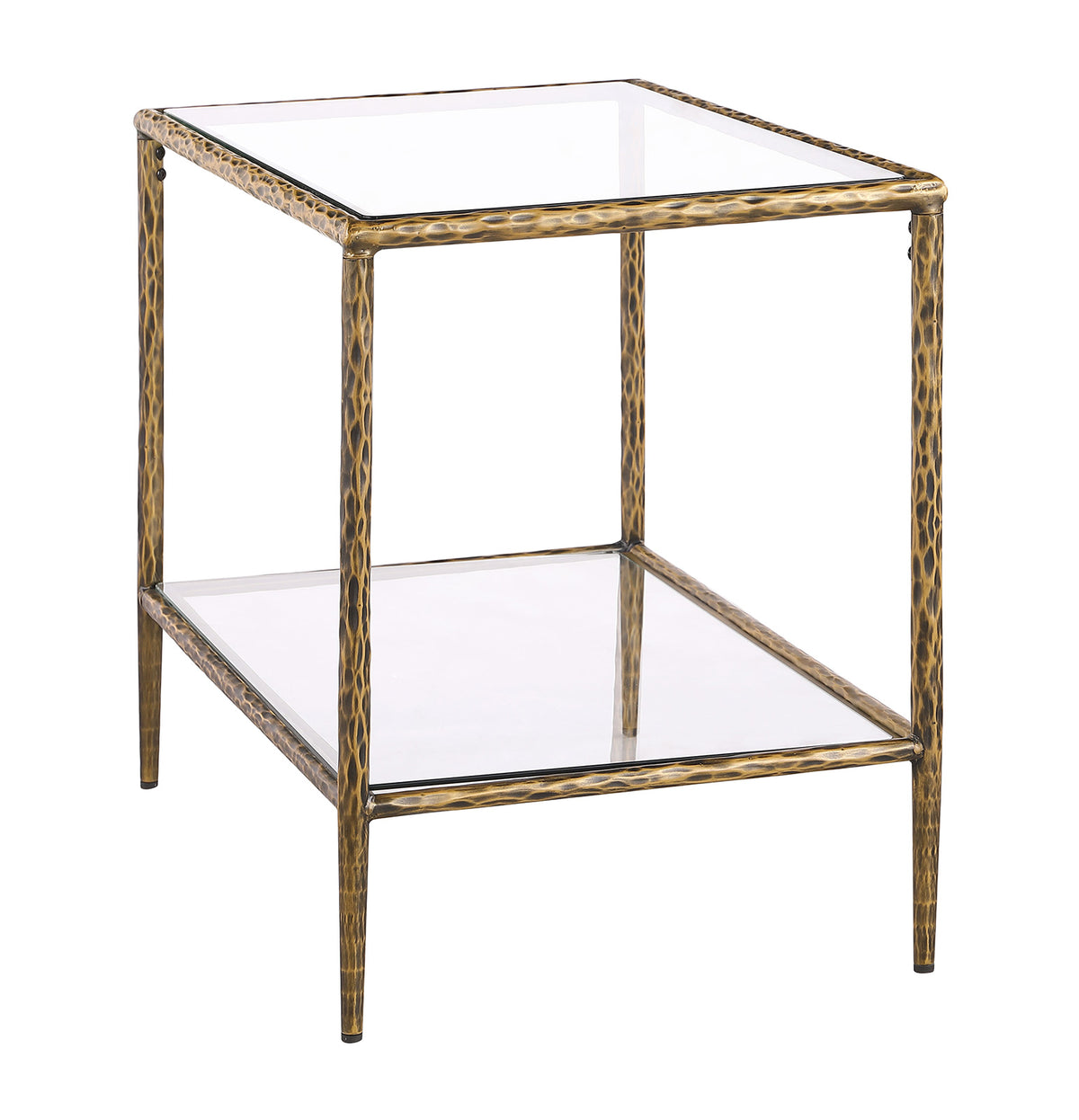 Helma Tempered Glass Coffee & End Table with Forged Metal Base – view 7