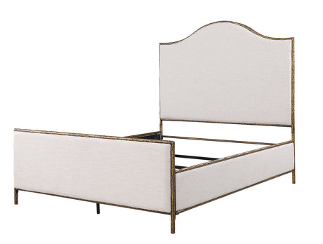 Vilna Contemporary Forged Steel Upholstered Bed & Bench – view 6