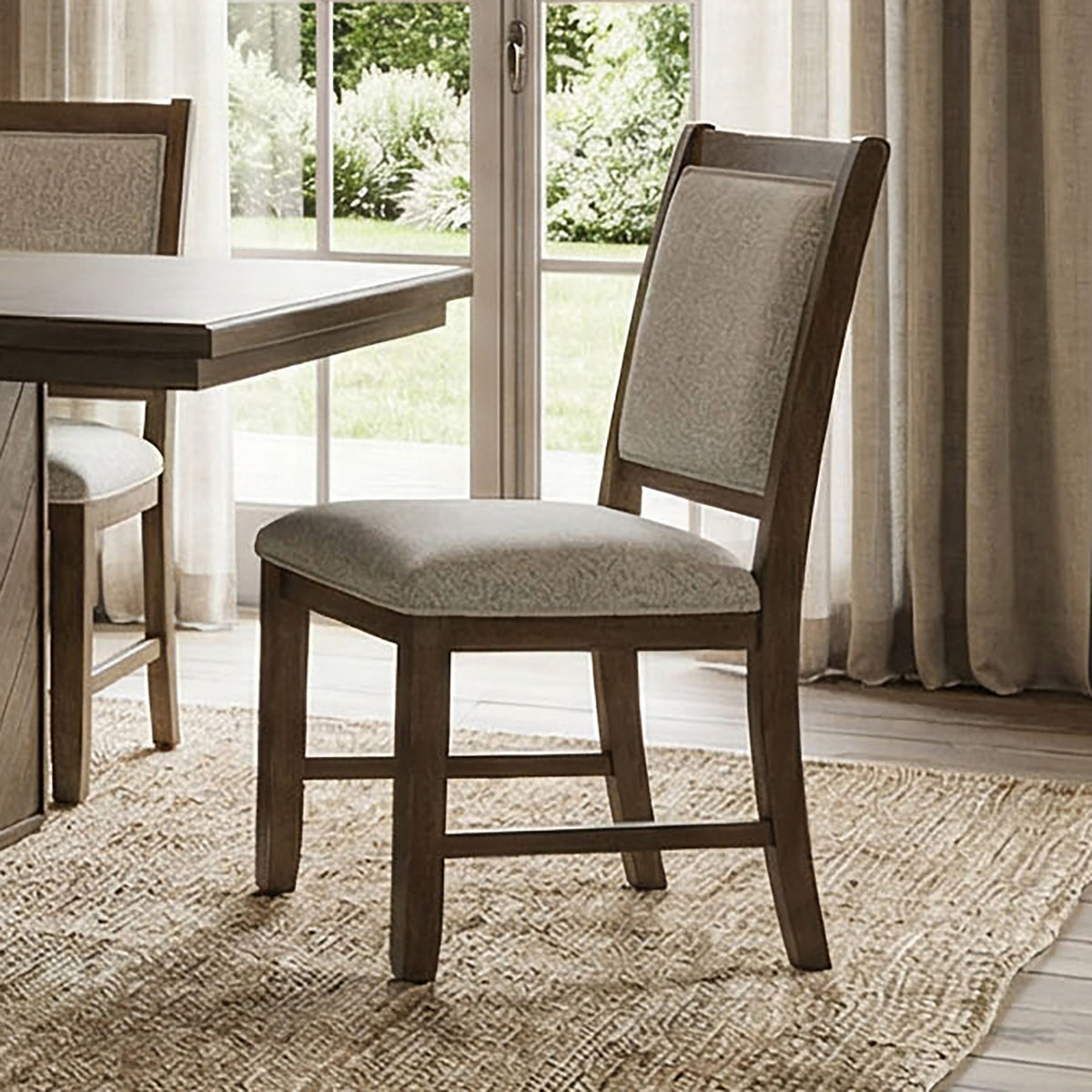 Casoria Rustic Extendable Trestle Dining Collection - 2 Side Chairs