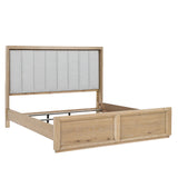 Helios LED Headboard Bed & Bedroom Set with USB Nightstand – Natural Oak, view 7