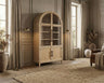Minster Modern Farmhouse Arched Display Cabinet - Natural