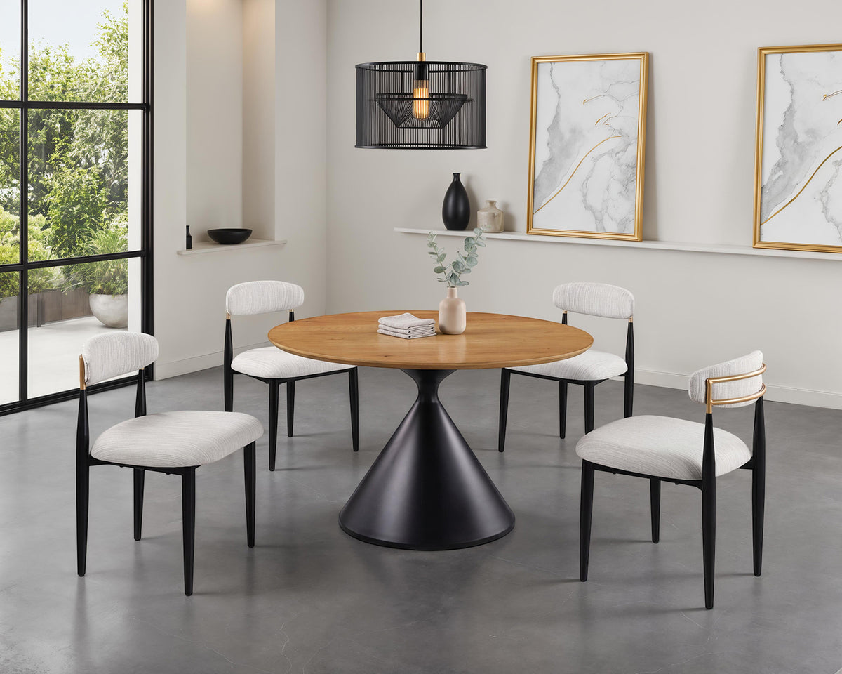 Athan Contemporary 47" Round Dining Table & Set - Round Table Only (47")