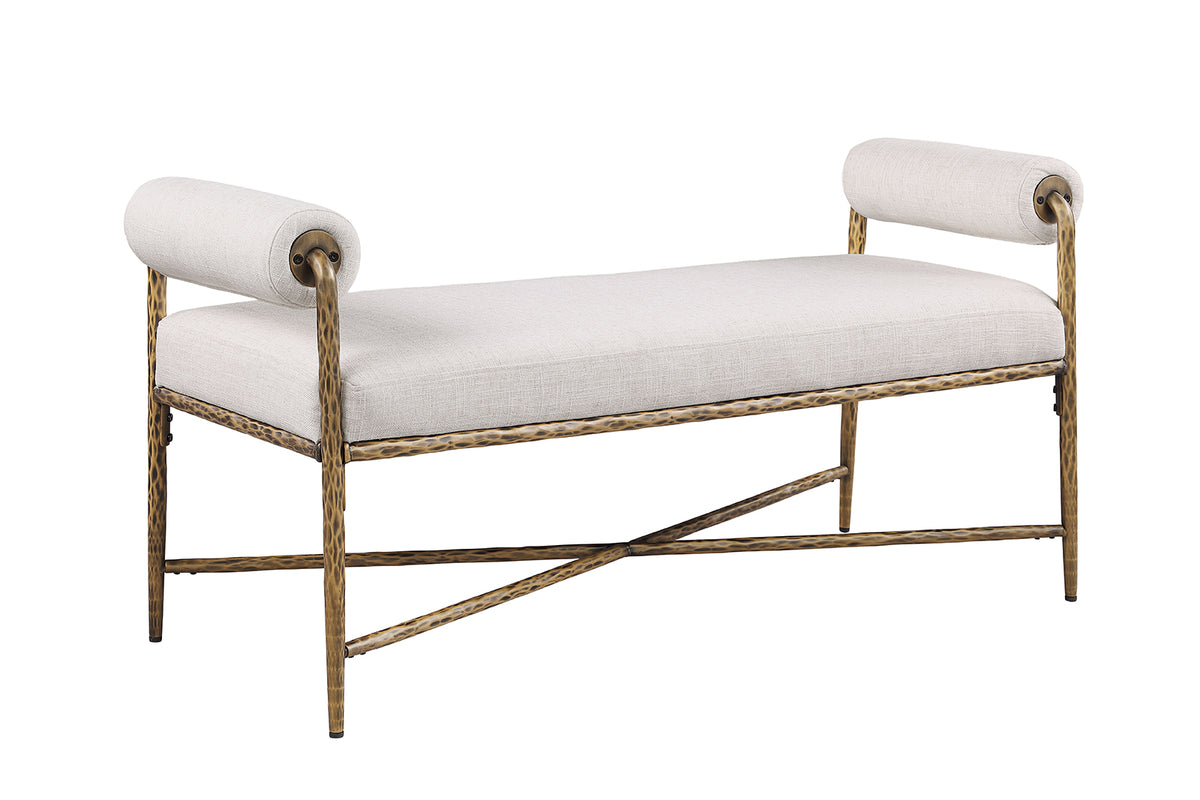 Vilna Contemporary Forged Steel Upholstered Bed & Bench - Bench