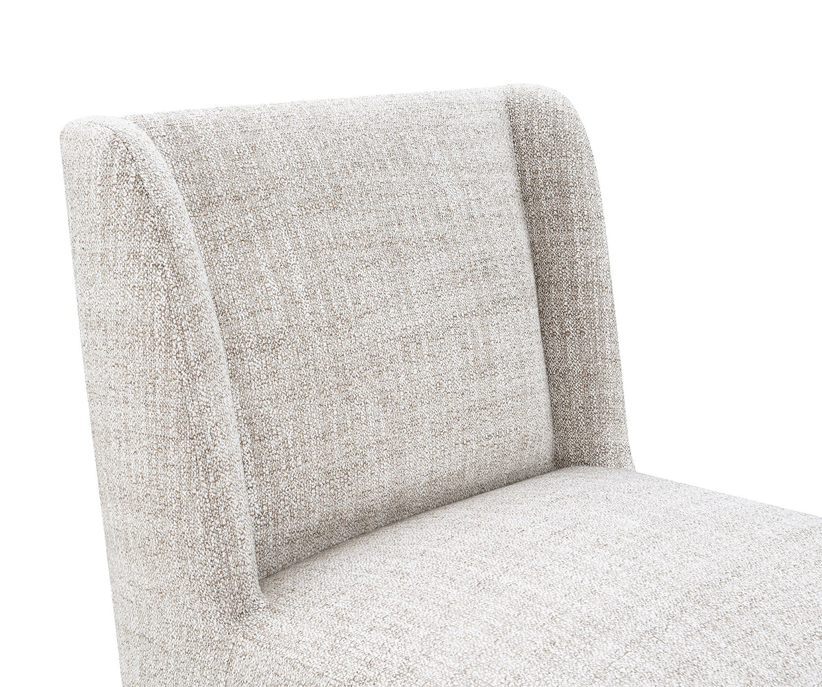 Fede Contemporary Wingback Upholstered Dining Chair with Casters – view 11