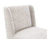 Fede Contemporary Wingback Upholstered Dining Chair with Casters – view 11
