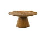 Halewood Contemporary Pedestal Coffee & End Tables - Cone-Shaped Base in Black, Oak or Walnut