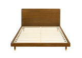 Romford Mid-Century Modern Twin & Full Bed & Youth Bedroom Set - Walnut with Gold Accents