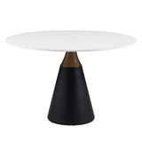 Hobro Round Stone-Top Game & Dining Table Set – view 4