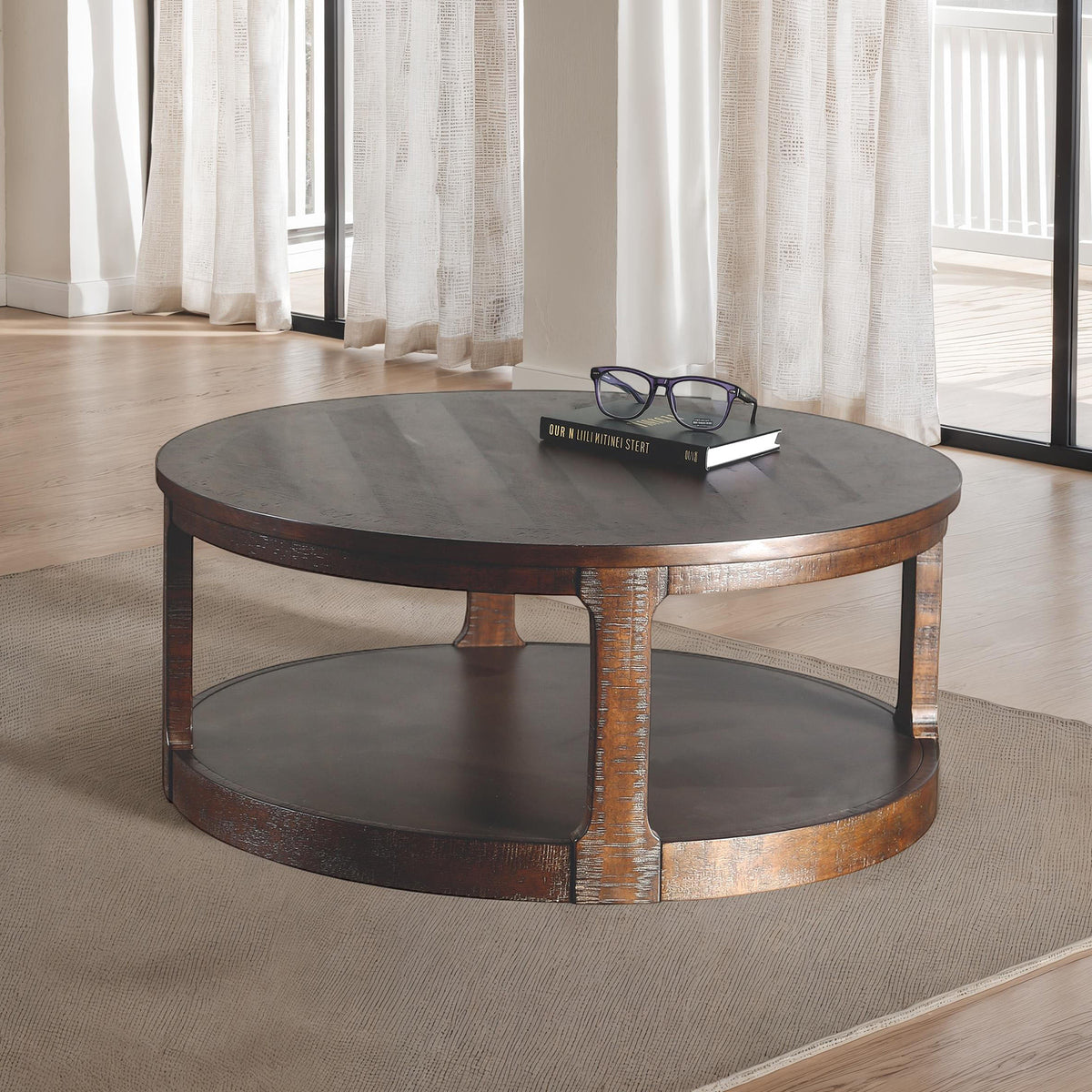 Hickory Transitional Solid Pine Coffee Table & Nesting End Tables - Coffee Table