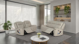 Arturus Transitional Power Reclining Sofa, Loveseat & Recliner - 2pcs- Power Sofa + Power Loveseat